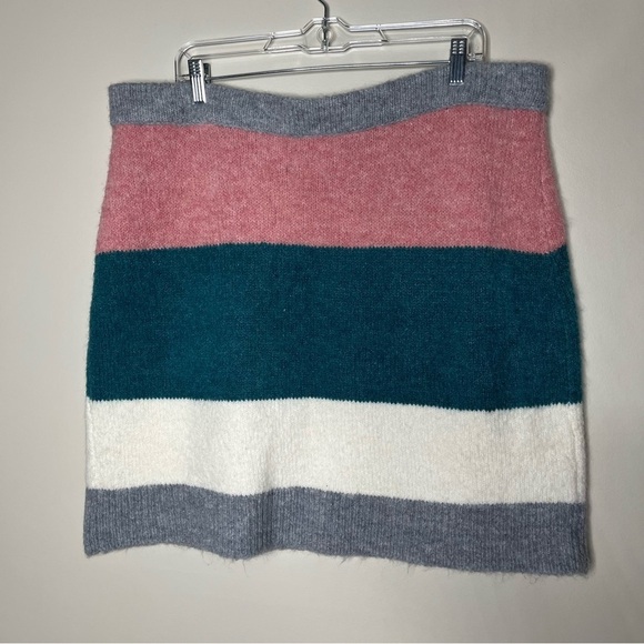 NWT Lou & Grey For LOFT Color Block Knit Pull On Stretchy Skirt Size XL - Picture 5 of 8